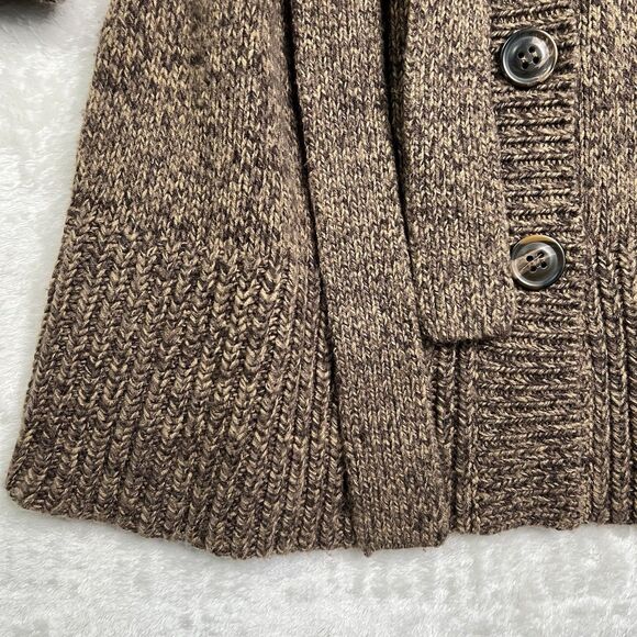 Women's Sz L Wool Cardigan Expresses Button Hooded Tunic Cozy Warm Stylish - Picture 10 of 13